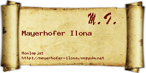 Mayerhofer Ilona névjegykártya